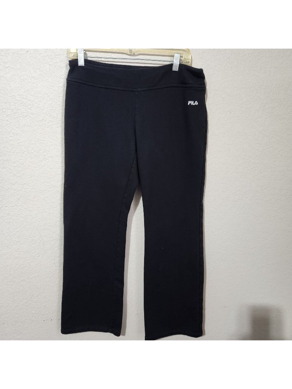 Fila Black Womens Large Yoga Pants Activewear Stretch Waist